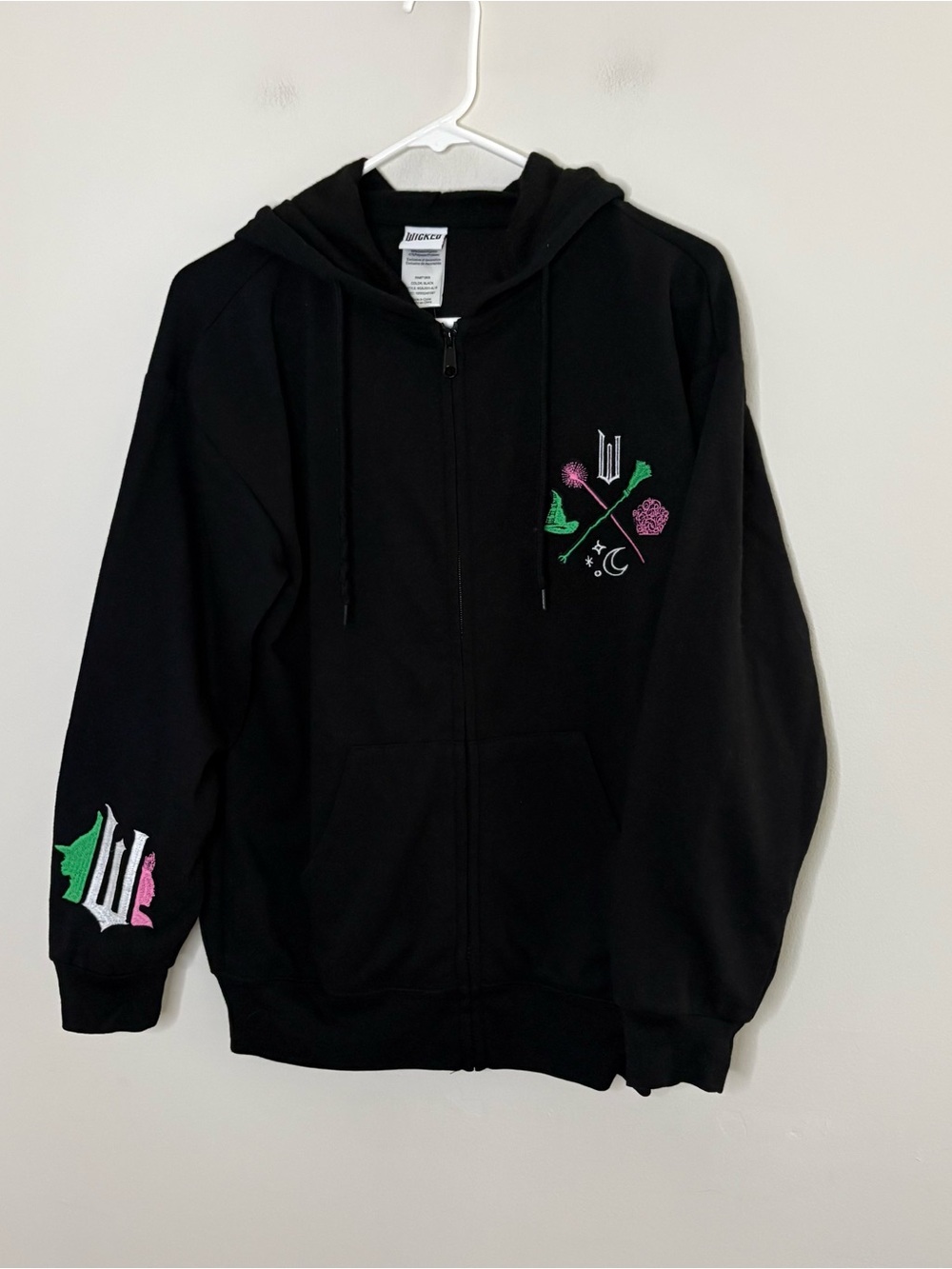 Wicked NWT Women’s Small Black Hooded Sweatshirt Zip Grunge Fairy